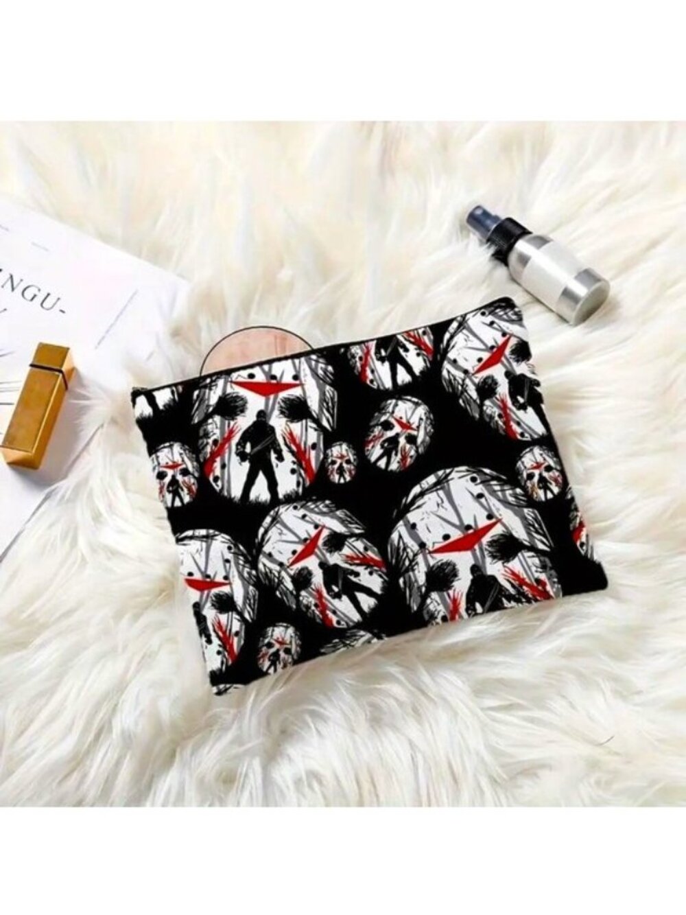 Cosmetic Bag Makeup Jason Friday 13th Horror Movie Goth Travel Storage Rave NEW